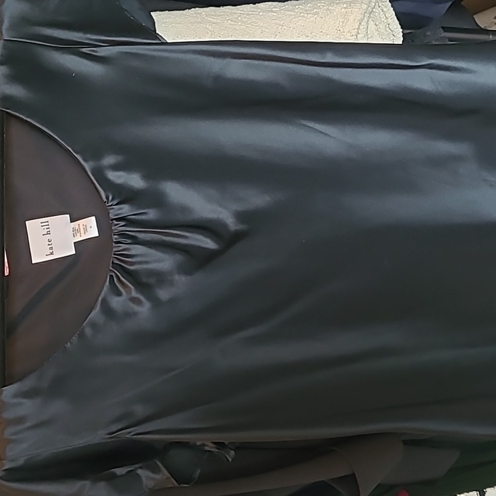 Kate Hill 100% Silk Black Blouse